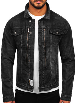 Bolf Herren Jeansjacke Schwarz  MJ508N