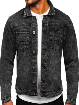 Bolf Herren Jeansjacke Schwarz  RC61125W1