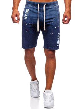 Bolf Herren Jeansshorts Dunklblau  EX03