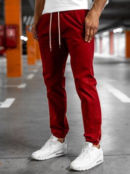 Bolf Herren Jogger Pants Dunkel Weinrot  1145