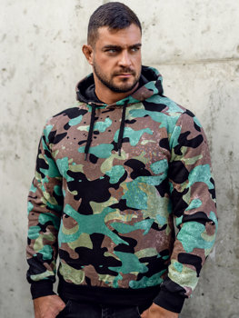 Bolf Herren Kapuzenpullover Camo Grün  141023A