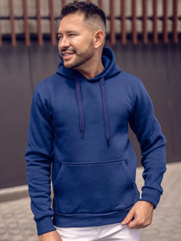 Bolf Herren Kapuzenpullover mit Kängurutasche Indigo  B1004