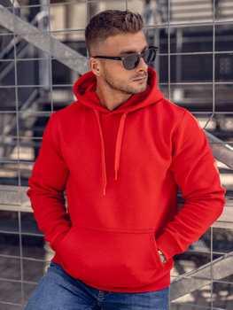 Bolf Herren Kapuzenpullover mit Kängurutasche Rot  B1004