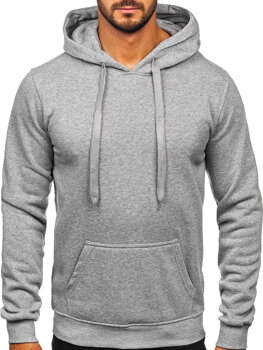 Bolf Herren Kapuzenpullover mit Kängurutsche Grau MB001