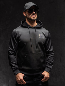 Bolf Herren Kapuzenpullover mit Motiv Schwarz  HY971A1