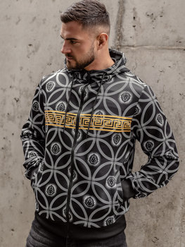 Bolf Herren Kapuzenpullover mit Reißverschluss Schwarz   27B8123A