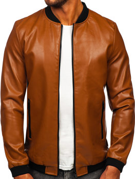 Bolf Herren Kunstlederjacke Bomberjacke Camel  11Z8107