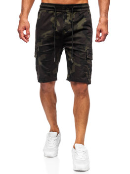 Bolf Herren Kurze Hose Cargoshorts Camo Dunkalgrün  A-296