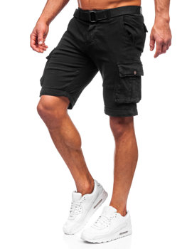 Bolf Herren Kurze Hose Cargoshorts mit Gürtel Schwarz MP0109N