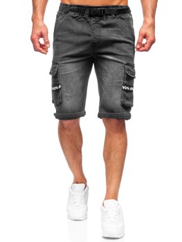 Bolf Herren Kurze Hose Jeans Shorts Schwarz  K15008-2