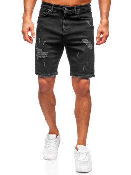 Bolf Herren Kurze Hose Jeanshose Jeansshorts Schwarz  0627