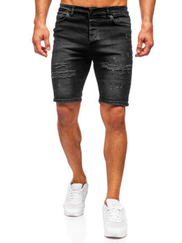 Bolf Herren Kurze Hose Jeansshorts Schwarz  0746