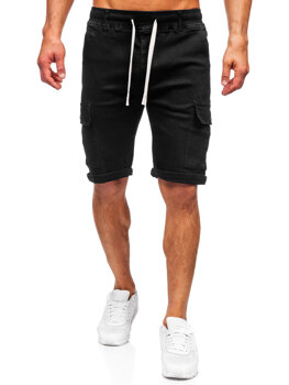 Bolf Herren Kurze Jeanshose Cargoshorts Schwarz  8256