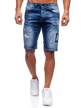 Bolf Herren Kurze Jeanshose Dunkelblau  3007