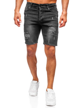 Bolf Herren Kurze Jeanshose Jeansshorts Schwarz  0491