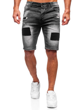 Bolf Herren Kurze Jeanshose Jeansshorts Schwarz  MP0037N