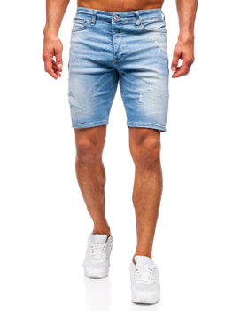 Bolf Herren Kurze Jeanshose Shorts Blau  0478