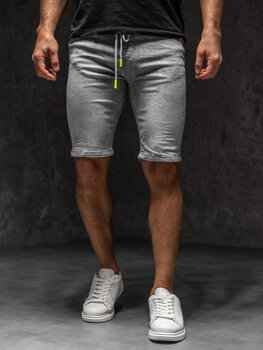 Bolf Herren Kurze Jeanshose Shorts Grau  TF235A1