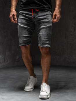 Bolf Herren Kurze Jeanshose Shorts Schwarz  TF175A1