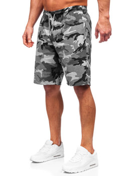 Bolf Herren Kurze Sporthose Camo Grau 8K283