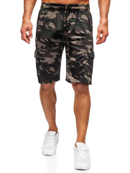 Bolf Herren Kurze Sporthose Cargoshorts Camo Dunkelgrün  JX875