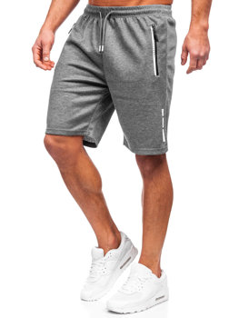 Bolf Herren Kurze Sporthose Schwarzgrau  8K925