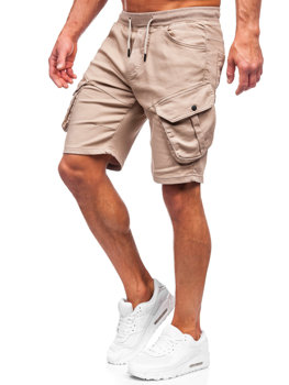 Bolf Herren Kurze Stoffhose Cargoshorts Beige  384k