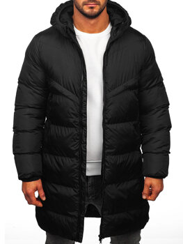 Bolf Herren Lange Winterjacke Schwarz  CS1007