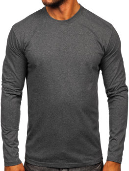 Bolf Herren Longsleeve ohne Motiv Anthrazit  1209