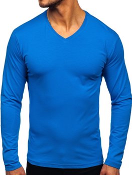 Bolf Herren Longsleeve ohne Motiv Blau  172008