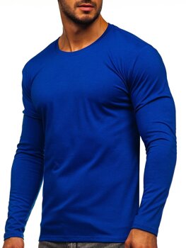 Bolf Herren Longsleeve ohne Motiv Kobaltblau  2088L