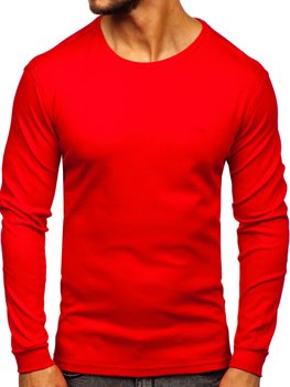 Bolf Herren Longsleeve ohne Motiv Rot  145359