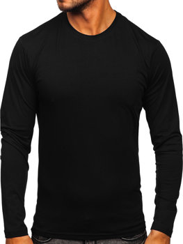 Bolf Herren Longsleeve ohne Motiv Schwarz  1209