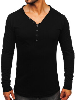 Bolf Herren Longsleeve ohne Motiv Schwarz 5059