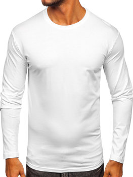 Bolf Herren Longsleeve ohne Motiv Weiß  1209