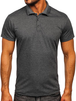 Bolf Herren Polohemd Kurzarm Schwarzgrau  8T80