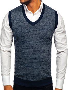 Bolf Herren Pullover Ärmellos Dunkelblau  8131