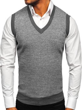 Bolf Herren Pullover Ärmellos Grau  8131