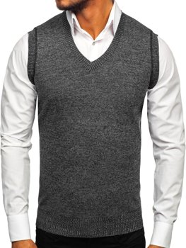 Bolf Herren Pullover Ärmellos Schwarz  8121