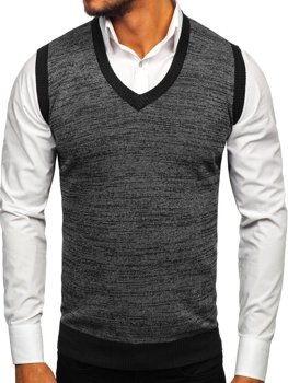 Bolf Herren Pullover Ärmellos Schwarz  8131