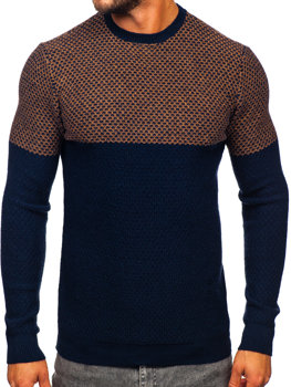 Bolf Herren Pullover Camel-Dunkalblau  W15-634