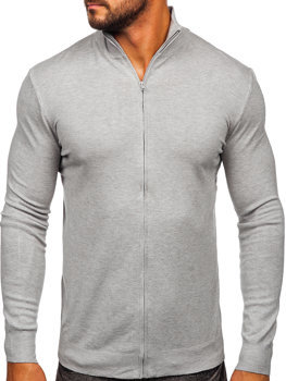 Bolf Herren Pullover mit Reißverschluss Grau  MM6004