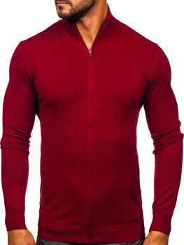 Bolf Herren Pullover mit Reißverschluss Weinrot  MM6004