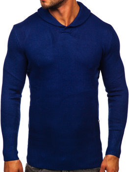 Bolf Herren Pullover mit Stehkragen Dunkelblau  MM6018