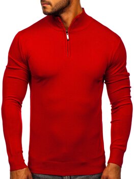 Bolf Herren Pullover mit Stehkragen Rot  YY08