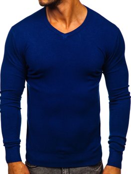 Bolf Herren Pullover mit V-Ausschnitt Blau  YY03