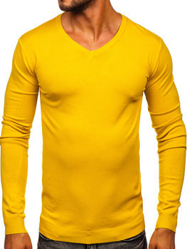 Bolf Herren Pullover mit V-Ausschnitt Gelb  MMB601