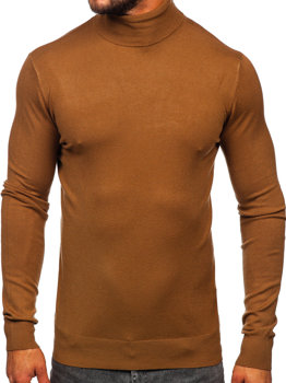 Bolf Herren Rollkragenpullover Basic Braun  W1-1728