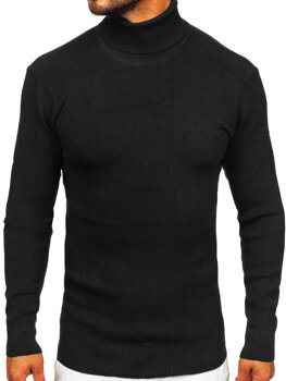 Bolf Herren Rollkragenpullover Basic Schwarz S8751