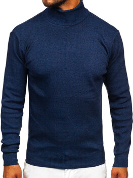 Bolf Herren Rollkragenpullover Basic Tintenblau  S8515